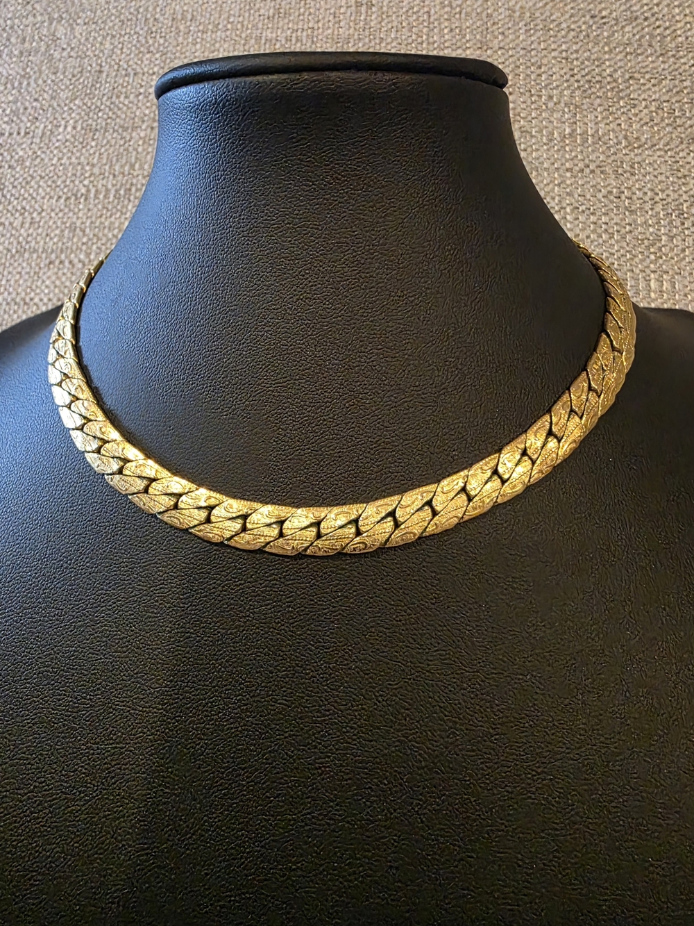 Reversible Trifari Herringbone Choker Necklace
